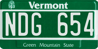 VT license plate NDG654