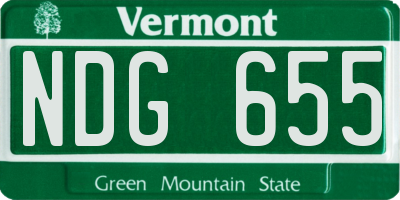 VT license plate NDG655