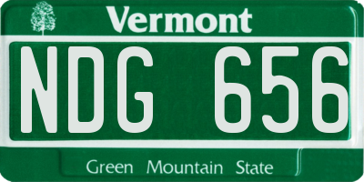 VT license plate NDG656