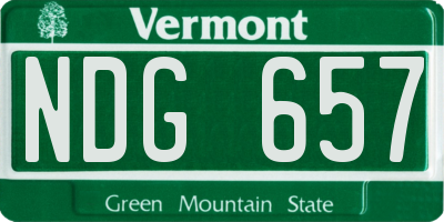 VT license plate NDG657