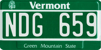 VT license plate NDG659