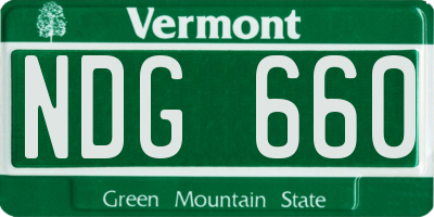VT license plate NDG660