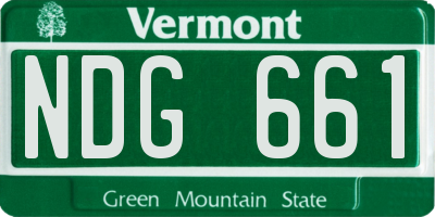 VT license plate NDG661