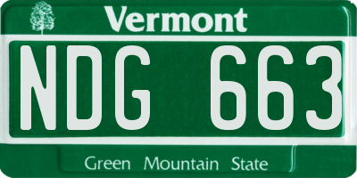 VT license plate NDG663
