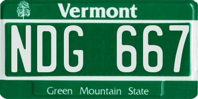 VT license plate NDG667