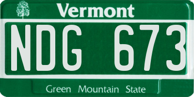 VT license plate NDG673