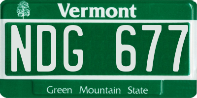 VT license plate NDG677