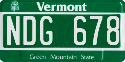 VT license plate NDG678