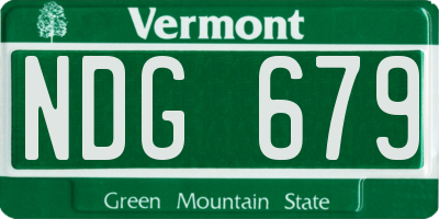 VT license plate NDG679