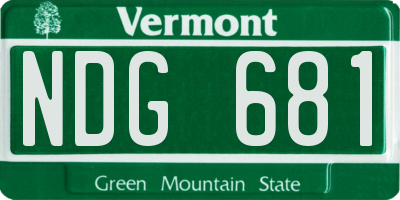 VT license plate NDG681