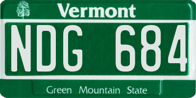 VT license plate NDG684
