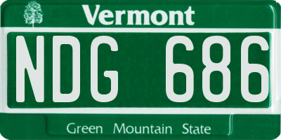 VT license plate NDG686