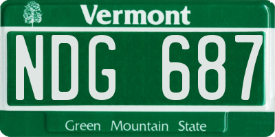 VT license plate NDG687