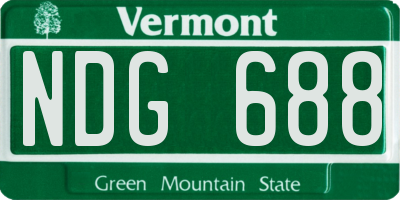 VT license plate NDG688