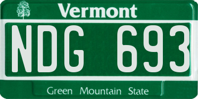VT license plate NDG693