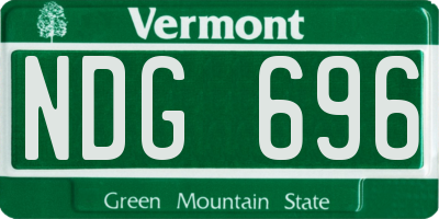 VT license plate NDG696
