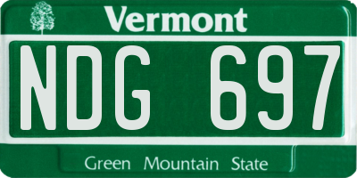 VT license plate NDG697
