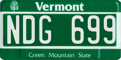 VT license plate NDG699