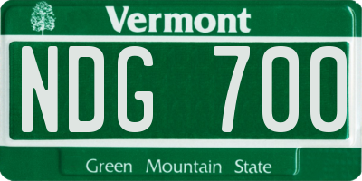 VT license plate NDG700