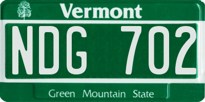 VT license plate NDG702