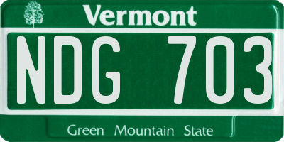 VT license plate NDG703