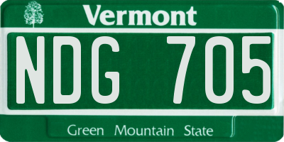 VT license plate NDG705