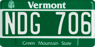 VT license plate NDG706