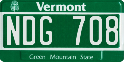 VT license plate NDG708