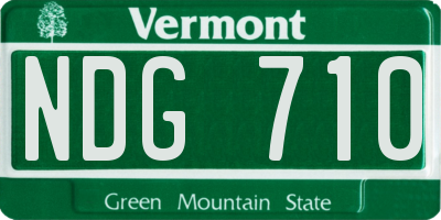 VT license plate NDG710