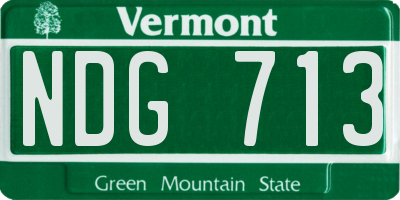 VT license plate NDG713
