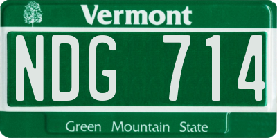 VT license plate NDG714