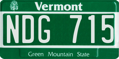 VT license plate NDG715