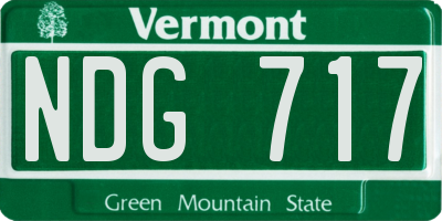 VT license plate NDG717