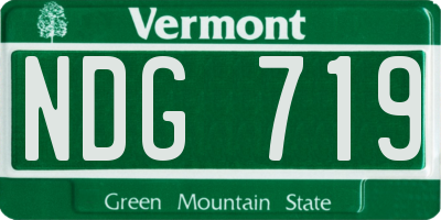 VT license plate NDG719