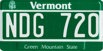 VT license plate NDG720