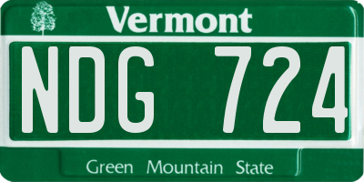 VT license plate NDG724