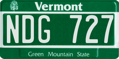 VT license plate NDG727