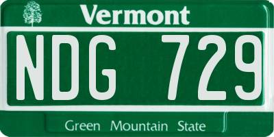 VT license plate NDG729