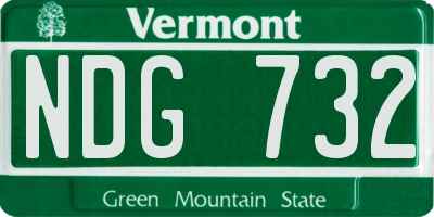 VT license plate NDG732