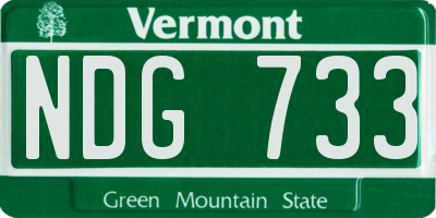 VT license plate NDG733