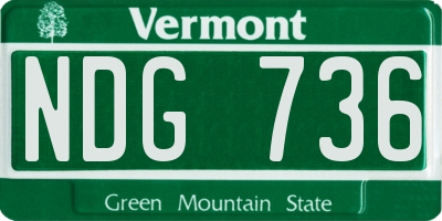 VT license plate NDG736
