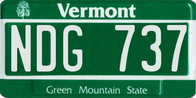 VT license plate NDG737