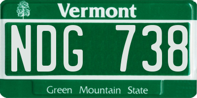 VT license plate NDG738