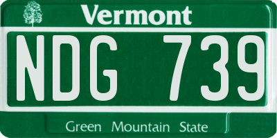VT license plate NDG739