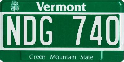 VT license plate NDG740