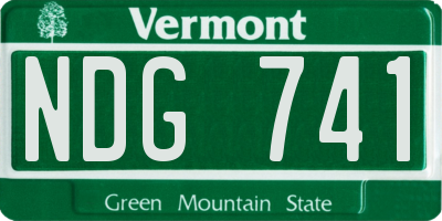 VT license plate NDG741