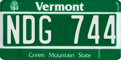 VT license plate NDG744