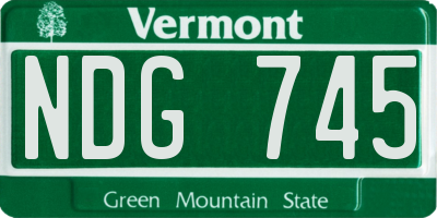 VT license plate NDG745
