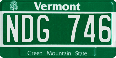 VT license plate NDG746
