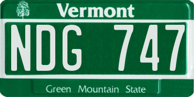 VT license plate NDG747